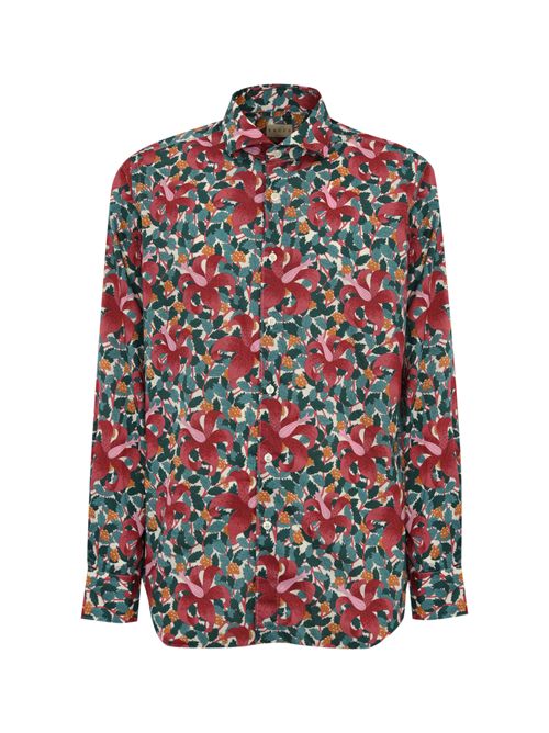 Camicia in cotone con stampa floreale Rosso/Verde Xacus | 81527 722ML003